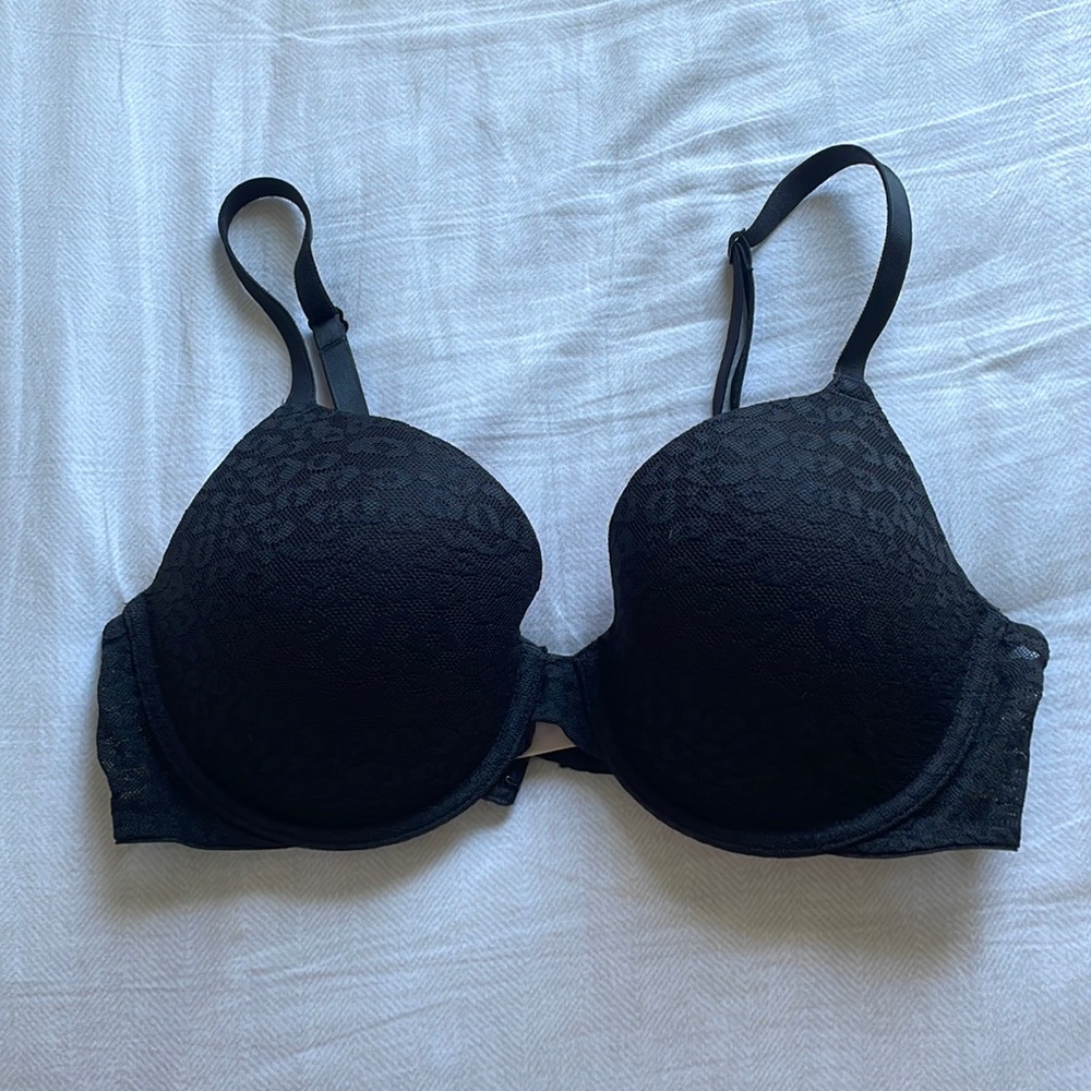 PINK Black cheetah print lace bra. SIZE 36C. Gently worn.
